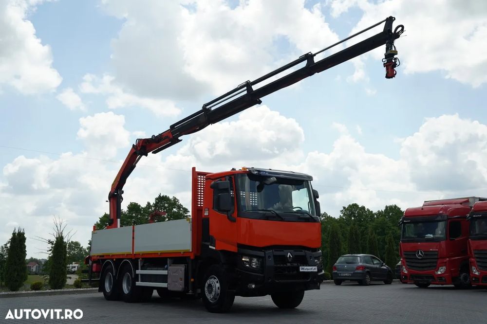 Renault C 430 / 6x4 / 6.5 M LIVRARE + EXTENSIE PALFINGER PK 18 002-EH C / 12.5 M / RADIOCOMANDĂ / ROTATOARE / FURCĂ PENTRU PALEȚI - 6