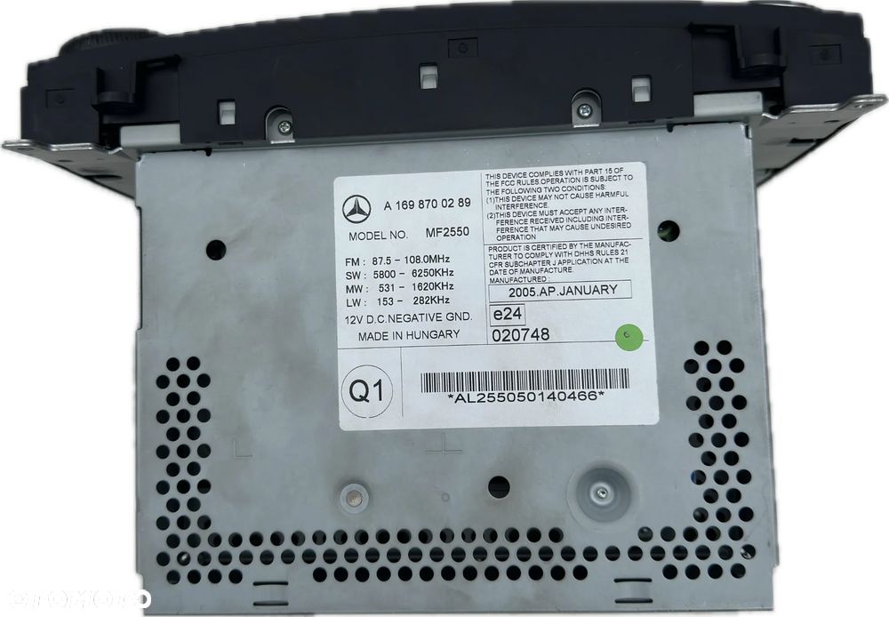 RADIO ODTWARZACZ CD MERCEDES A W169 ORYGINAL DEMONTAZ 1698700289 1698206189 1698207589 1698204789 1698201589 - 3