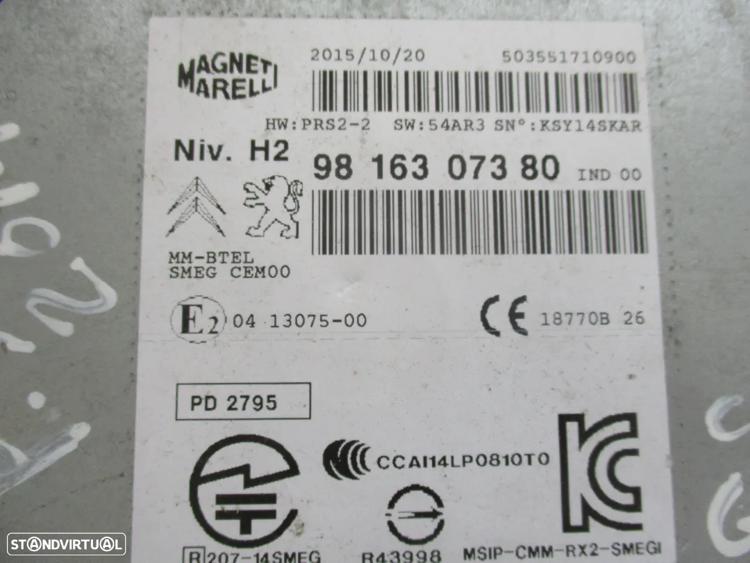 Modulo Radio e Navegação Peugeot 308 citroen C4 2015 - 3