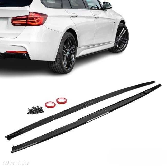 Set Extensii Prelungiri Praguri Laterale Dedicate BMW F30 F31, Lucios - 1
