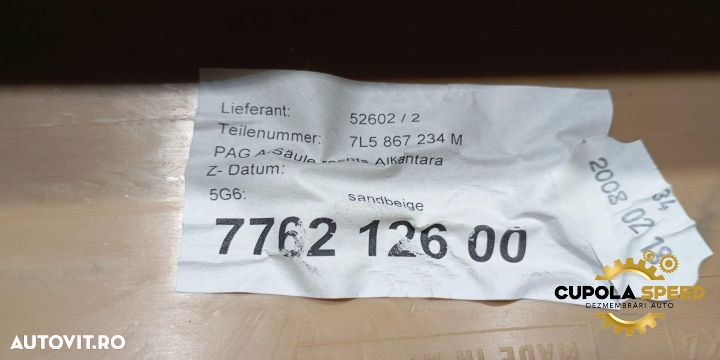 Ornament stalp fata dreapta alcantara 7L5867234 Porsche Cayenne 957 [ - 3