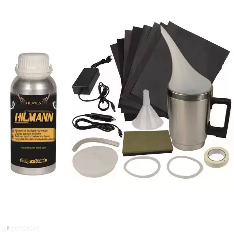 Kit polimerizare restaurare faruri auto cu polimer lichid 600 ml Nou - 5