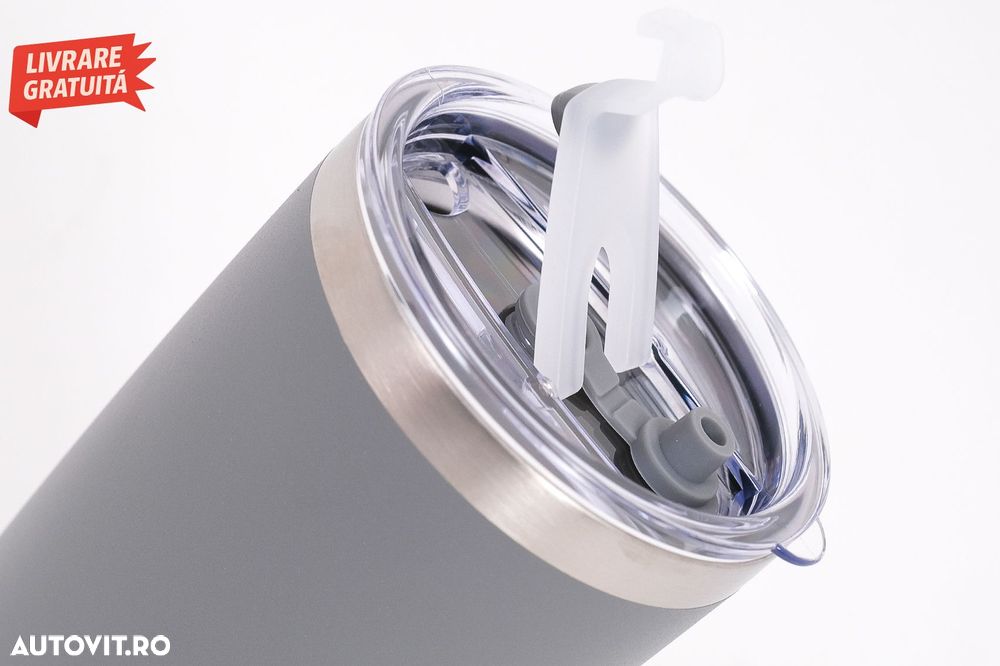 Cana Termoizolanta Otel Inoxidabil SS304 cu Capac Perete Dublu 590ml Gri- livrare gratuita - 5