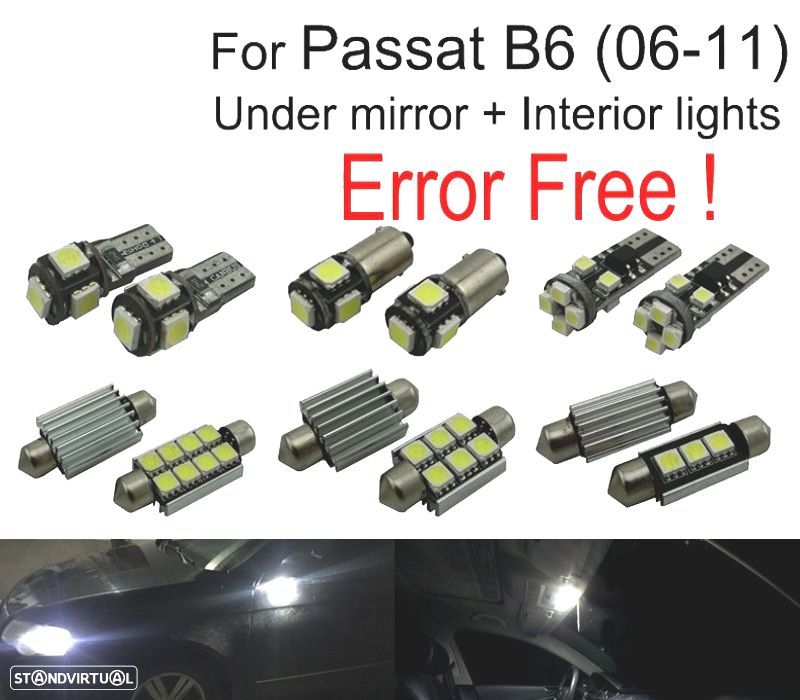 KIT COMPLETO 17 LAMPADAS LED INTERIOR PARA VOLKSWAGEN VW PASSAT B6 SALOON 06-11 - 1