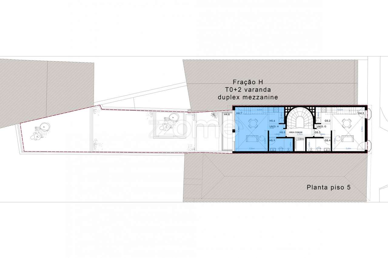 Apartamento T1 duplex mezzanine na Rua Almada Porto (fração H) - Grande imagem: 5/8