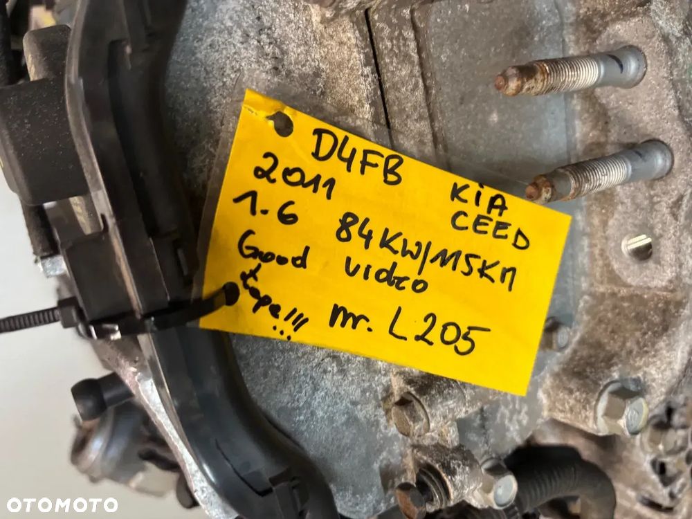 Silnik komletny Kia ceed D4fb 70 tys mil film video 115 116 ps uszkodzona łapa od pompy - 2