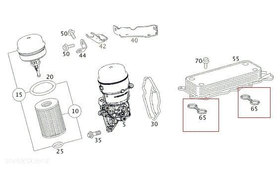 MERCEDES V6 WIELE MODELI Uszczelka chlodniczki oleju OM642 ORYGINAL - 4