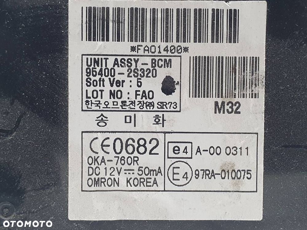 MODUŁ STEROWNIK BCM HYUNDAI IX35 95400-2S320 - 2