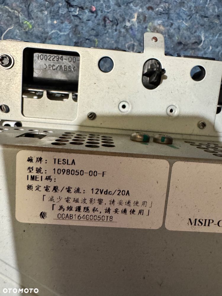 TESLA S X 13-16 EKRAN TABLET MONITOR MCU1 MCU 1 AKT. CERTYFIKATY - 8