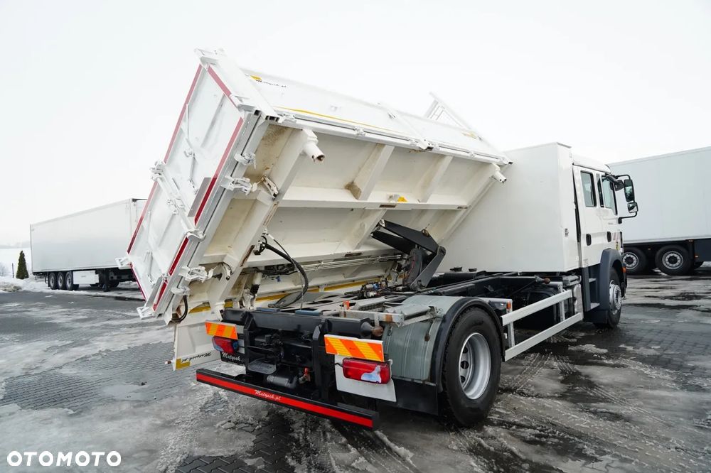 MAN TGM 18.340 / 4X2 / 3 STRONNA WYWROTKA / HYDROBURTA / BRYGADÓWKA 7 MIEJSC / BORDMATIC - 8