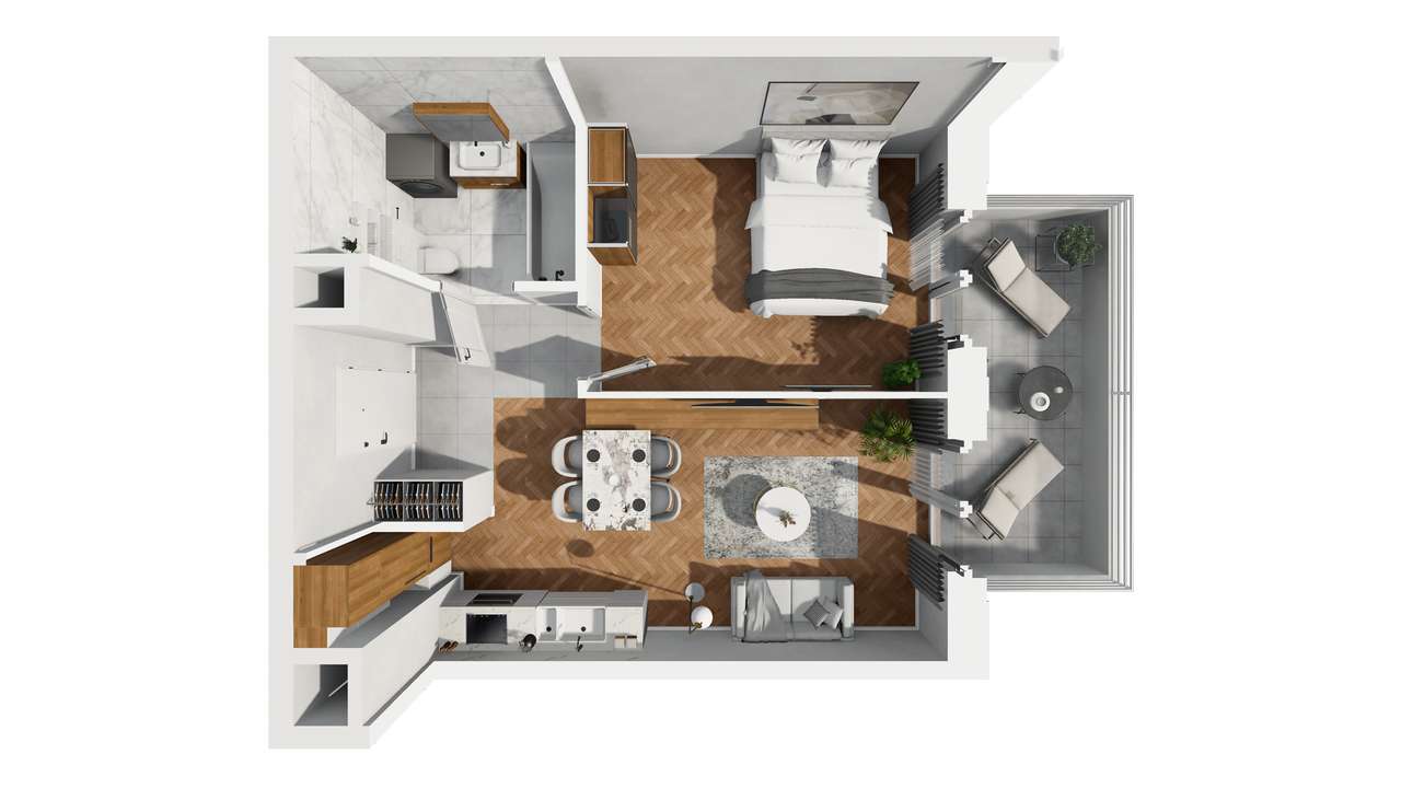 2-pokojowe mieszkanie 41,03 m² | Banacha 12 | Nr 39