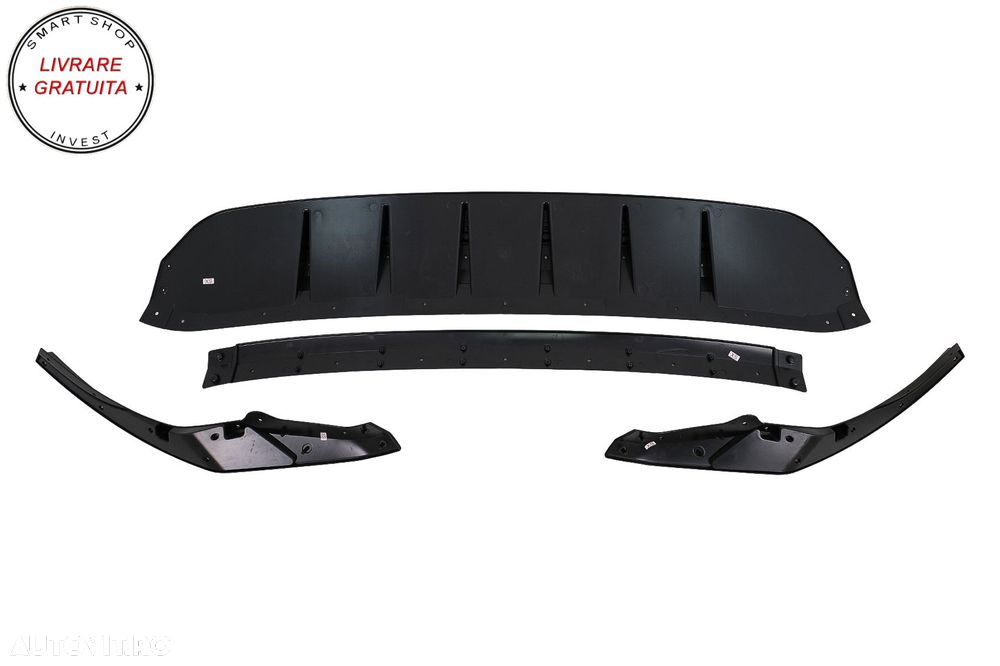 Extensie Bara Fata Lip Audi Q8 S-Line (2018-2023) Negru Lucios- livrare gratuita - 6
