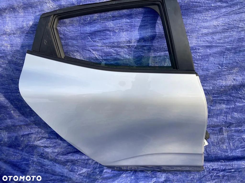 Drzwi Renault Clio V prawe tylne TED69 srebrne demontaż kompletne - 1