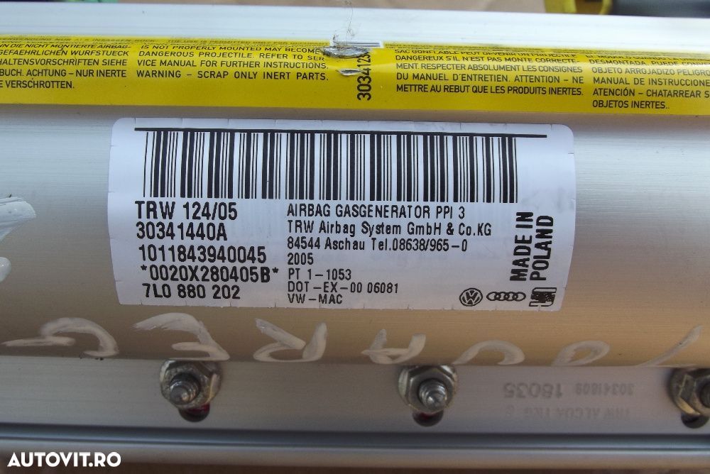 Airbag pasager vw Touareg 2002-2010 dezmembrez Touareg 2.5 3.0 5.0 3.2 - 1
