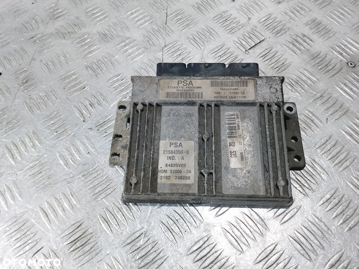 KOMPUTER, STEROWNIK PEUGEOT 206 9644625680 1.4 8V - 5