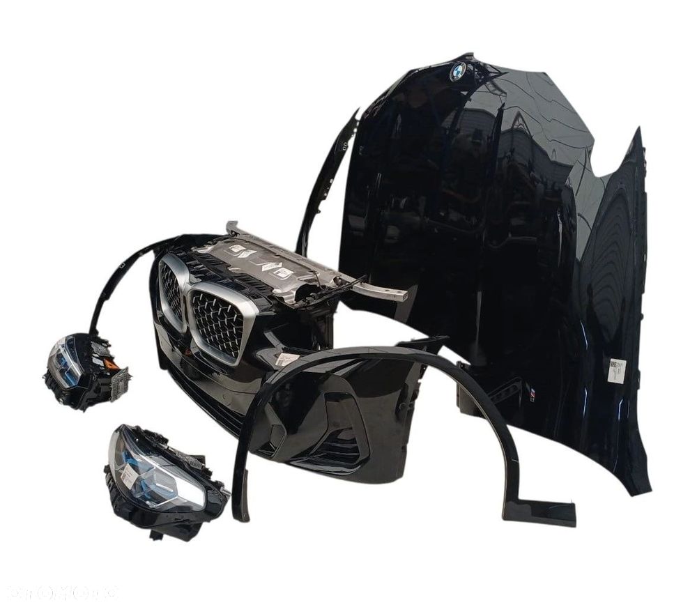 Maska zderzak wzmocnienie chłodnice lampy sierpy błotniki BMW X3 G01 BMW X4 G02 Black Sapphire Metallic 475 - 7