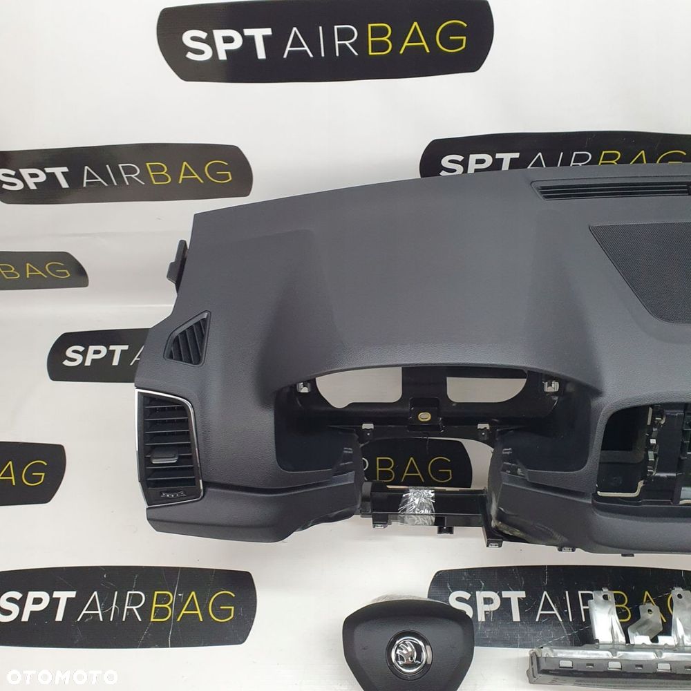 SKODA KAROQ DESKA ROZDZIELCZA KONSOLA KOKPIT PULPIT PODUSZKI AIRBAG AIR BAG PASY KIT SET - 2
