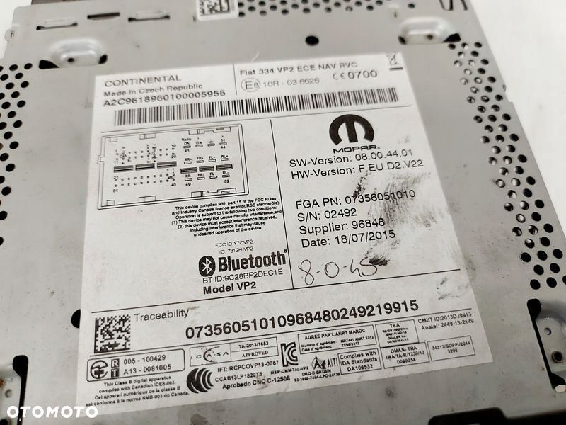 FIAT 500X 500 X RADIO NAWIGACJA NAVI 07356051010 - 6