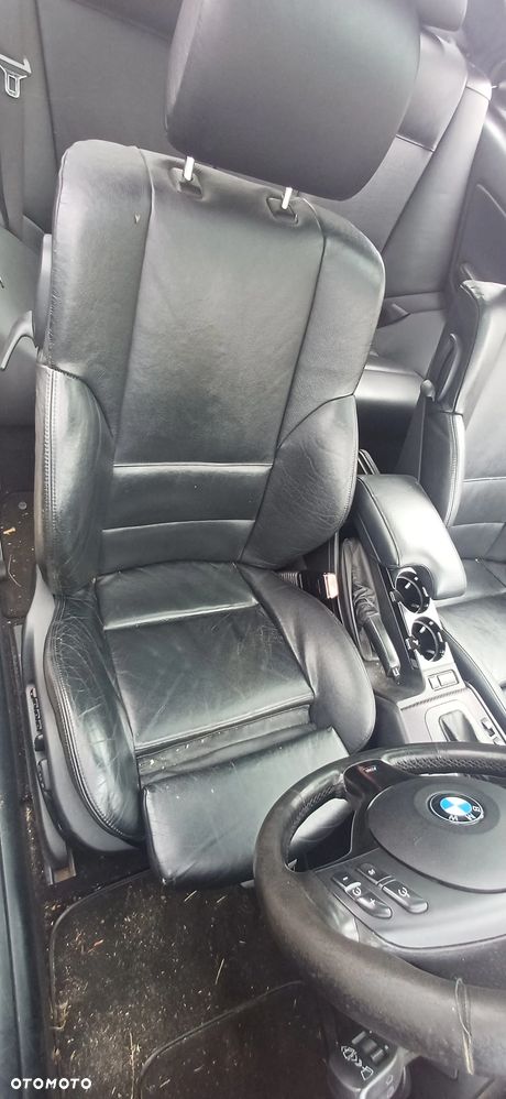 BMW E46 COUPE WNĘTRZE FOTELE SPORT SKÓRA CZARNE SPORTSITZE M-PAKIET - 5