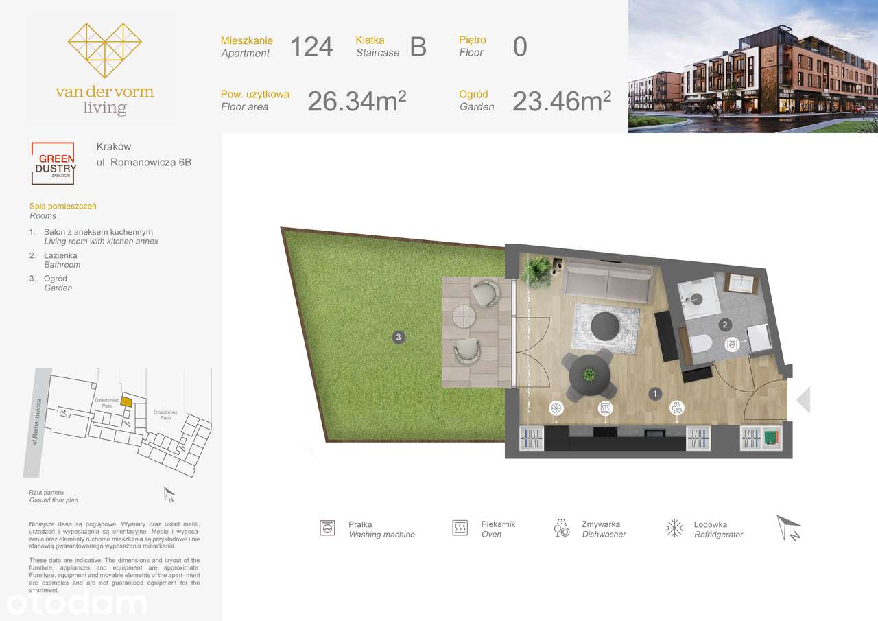 Kawalerka z ogródkiem w Greendustry | BEZ PROWIZJI