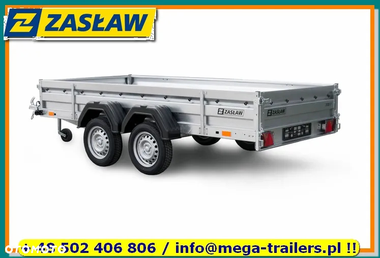Zaslaw Przyczepa Samochodowa DMC do 750 KG BURTY UCHYLNE OCYNK !!! - 2