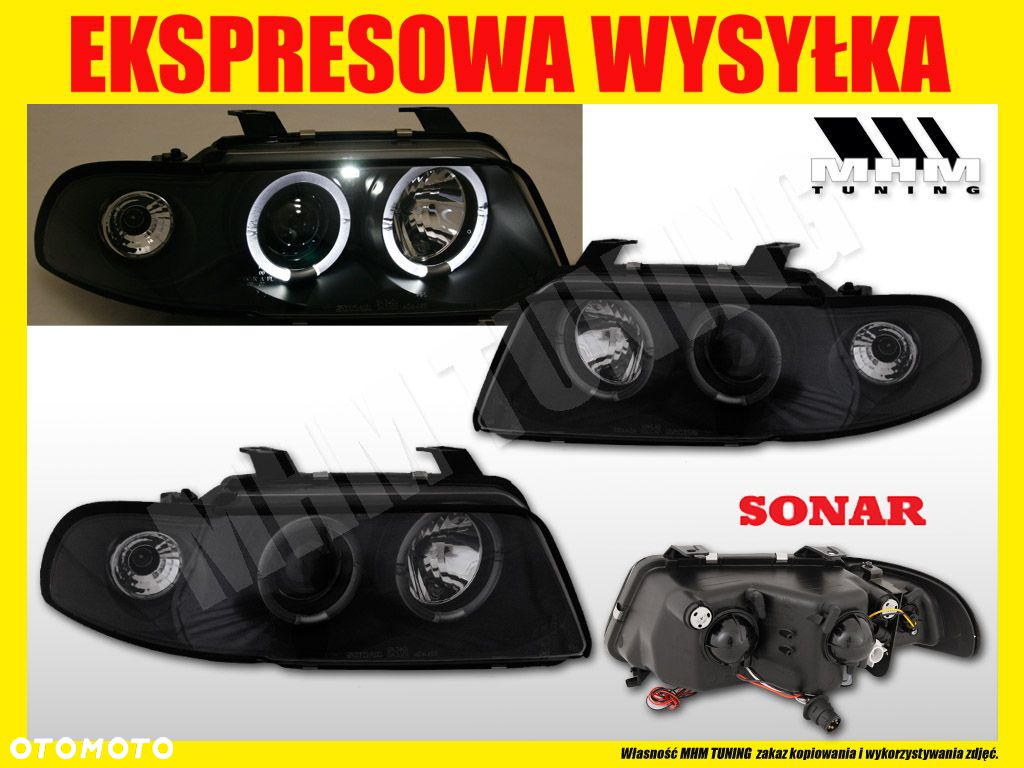 Reflektor Lampa Kierunkowskaz kpl Diody Soczewka Clear Black Audi a4 b5 8d - 2