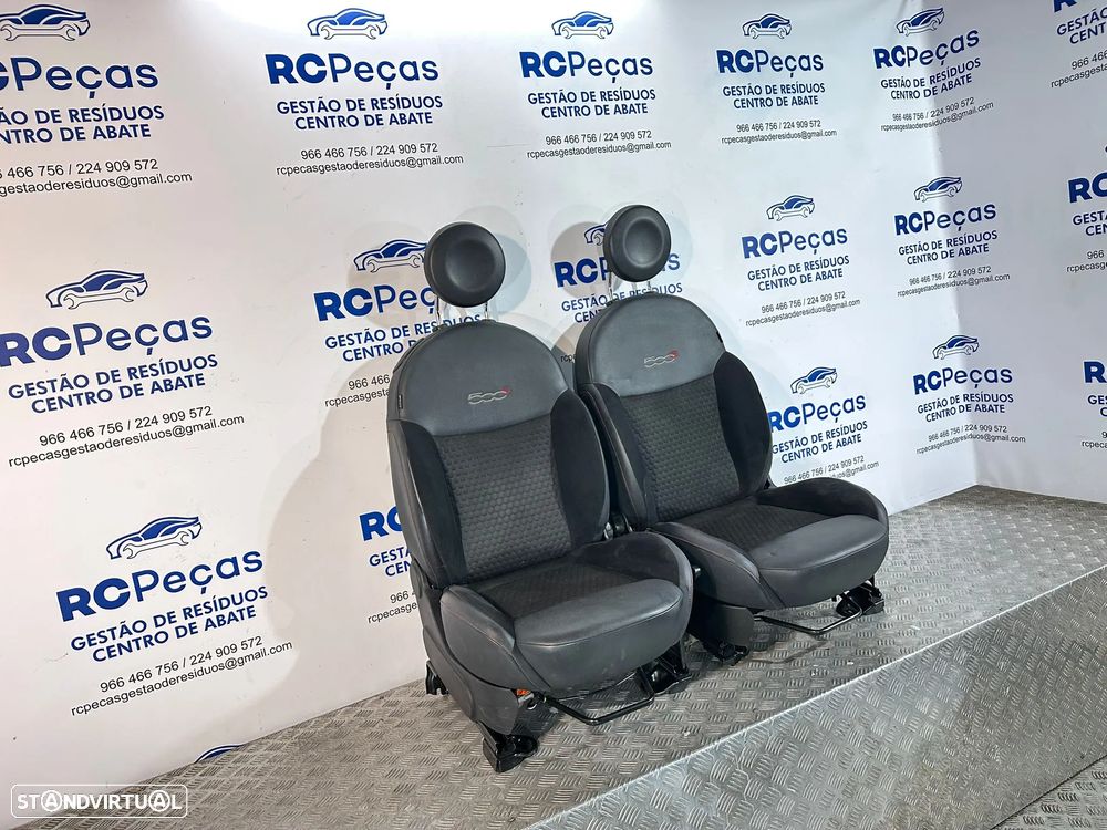 .Conjunto Bancos Pele Tecido Fiat 500 500S Sport 312 2007 - Presente - 10