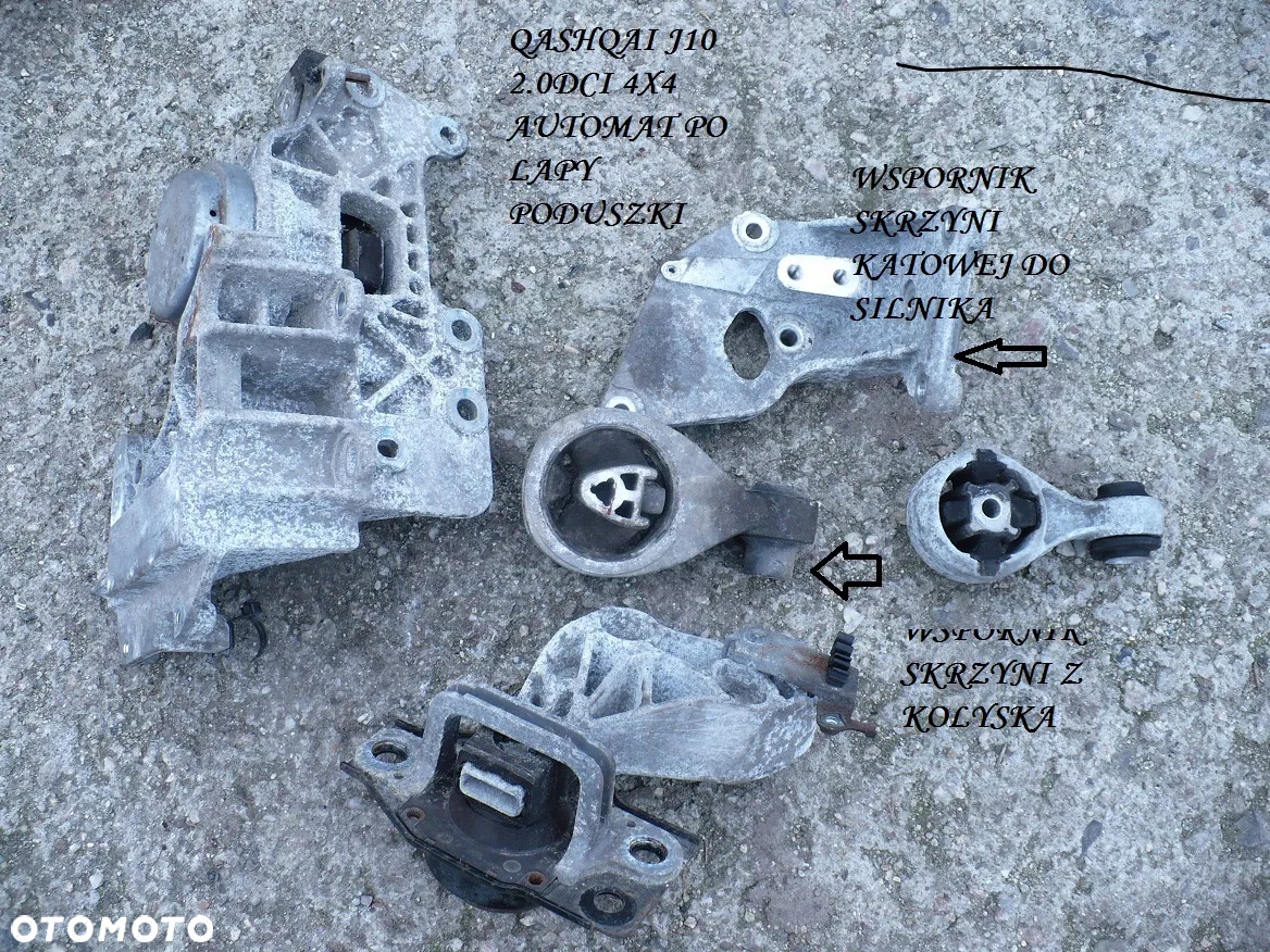 qashqai J10 2.0DCI LAPA WSPORNIK PODUSZKA GLOWNA SKRZYNI BIEGOW 167TYS. PRZEB. EU. - 2