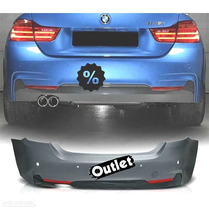 C010008C1 PÁRA-CHOQUES TRASEIRO BMW SERIE 4 F32 F33 F36 LOOK M COM PDC - 1