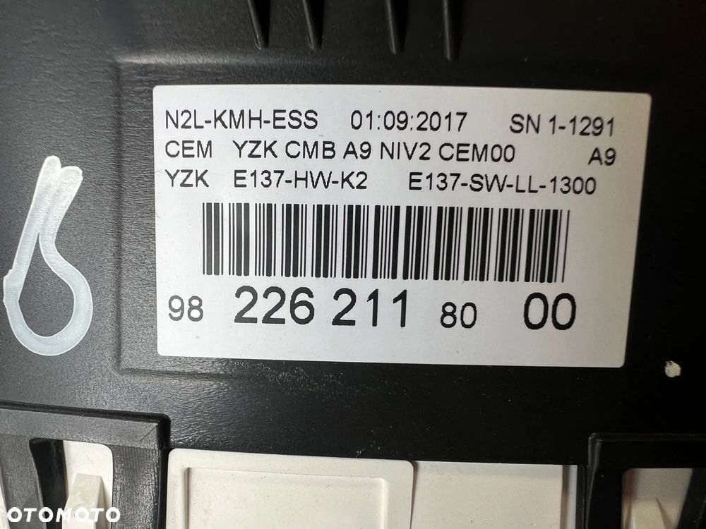 LICZNIK WYŚWIETLACZ ZEGARY PEUGEOT 208 I LIFT 2017 ROK 9822621180 26,000 km - 3