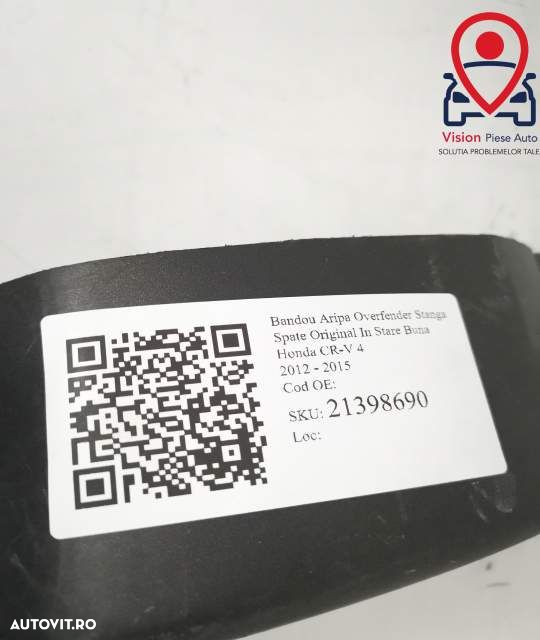 Bandou Aripa Overfender Stanga Spate Original In Stare Buna Honda  CR- - 7