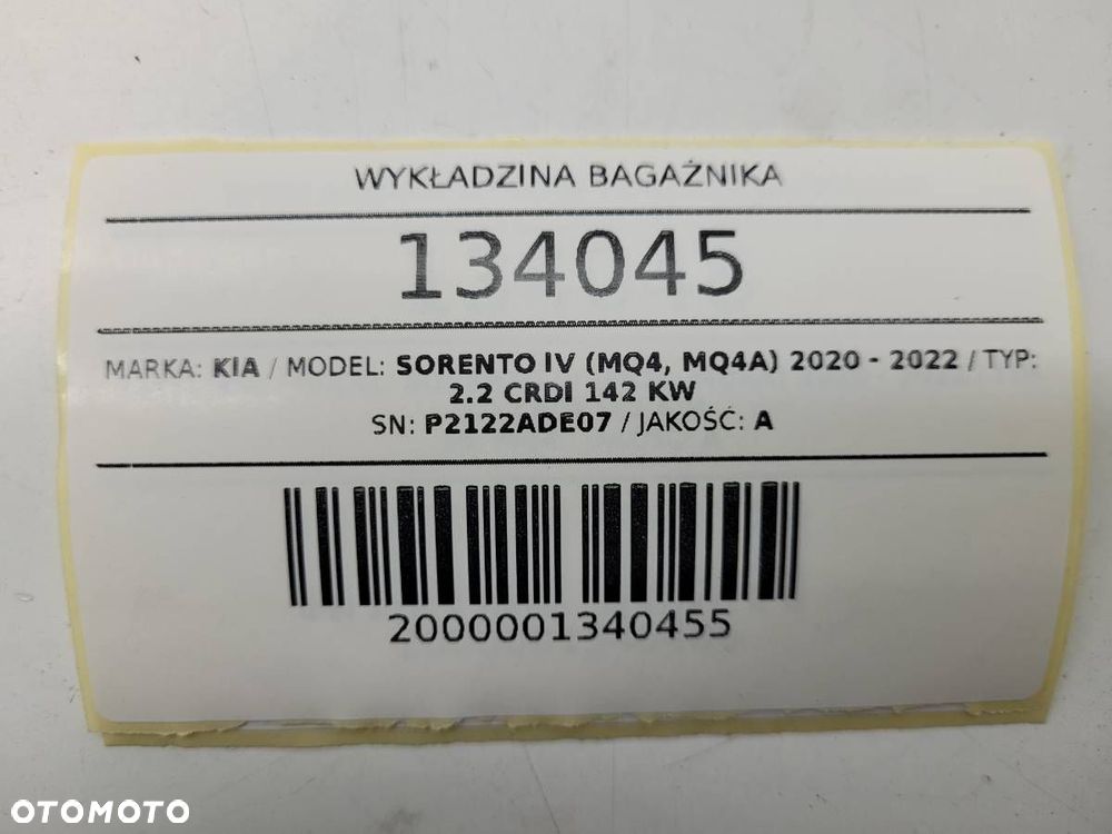 MATA WYKŁADZINA BAGAŻNIKA KIA SORENTO IV MQ4 P2122ADE07 ORYGINAŁ - 8
