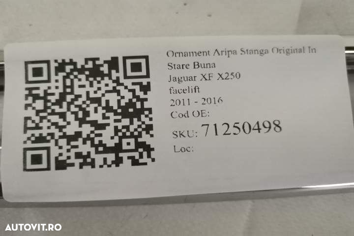 Ornament Aripa Stanga Original In Stare Buna Jaguar  XF  X250 [facelif - 6