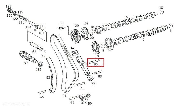 MERCEDES W124 W201 Kaczka Bolec slizgu rozrzadu - 2