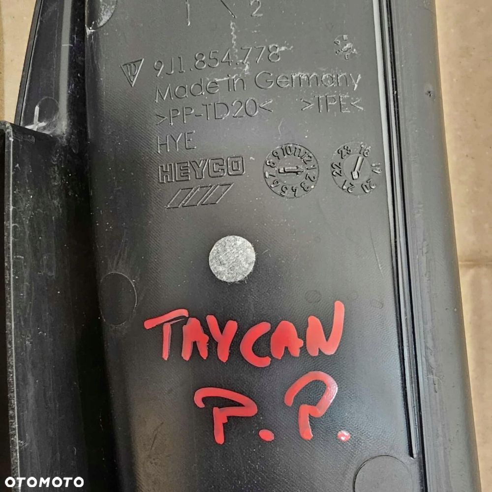 PORSCHE TAYCAN 9J1 OSŁONA NAKŁADKA SŁUPKA BŁOTNIKA LEWA PRAWA PRZÓD PRZEDNI - 6