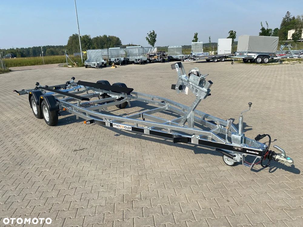 Brenderup Przyczepa pod łódź 7 m DMC2500kg łożyska wodoodporne MOCNA I SOLIDNA PRZYCZEPA PODŁODZIOWA Z PŁOZAMI 2,7M - 12