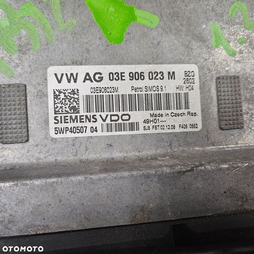 KOMPUTER SILNIKA SEAT IBIZA IV 03E906023M 1.2 70KM 08-17 STEROWNIK - 2