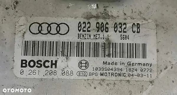 AUDI A3 8P - KOMPUTER STEROWNIK SILNIKA 022906032CB, 0261208088 - 2
