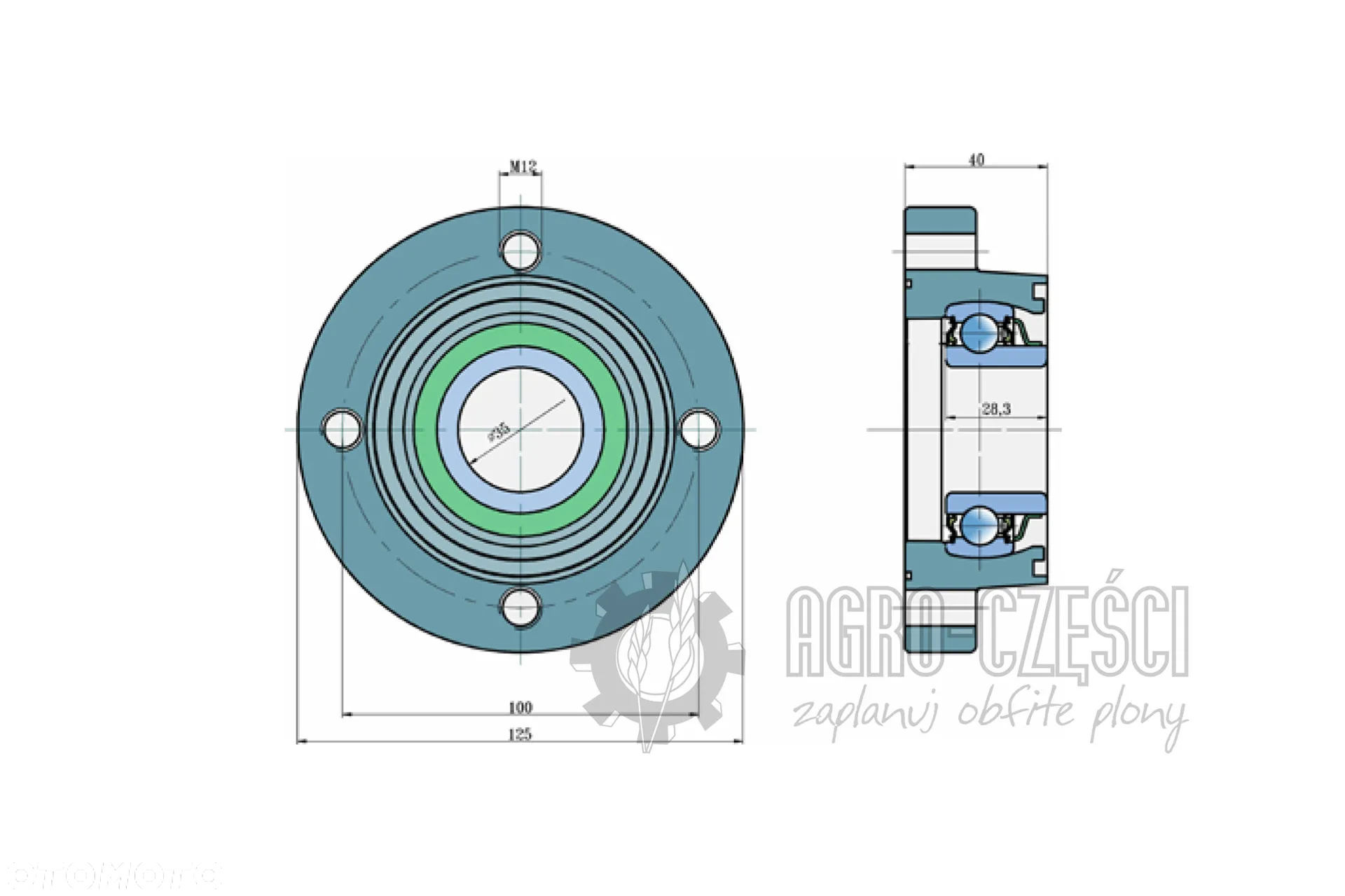 LEMKEN ŁOŻYSKO Z OBUDOWĄ 3199372 35mm FKL - 2