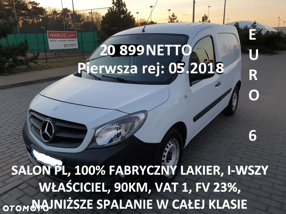 Mercedes-Benz Citan 109 CDI, 1,5 D, 90KM, FV23%, salon PL, I-wsza rej: maj 2018 - 1