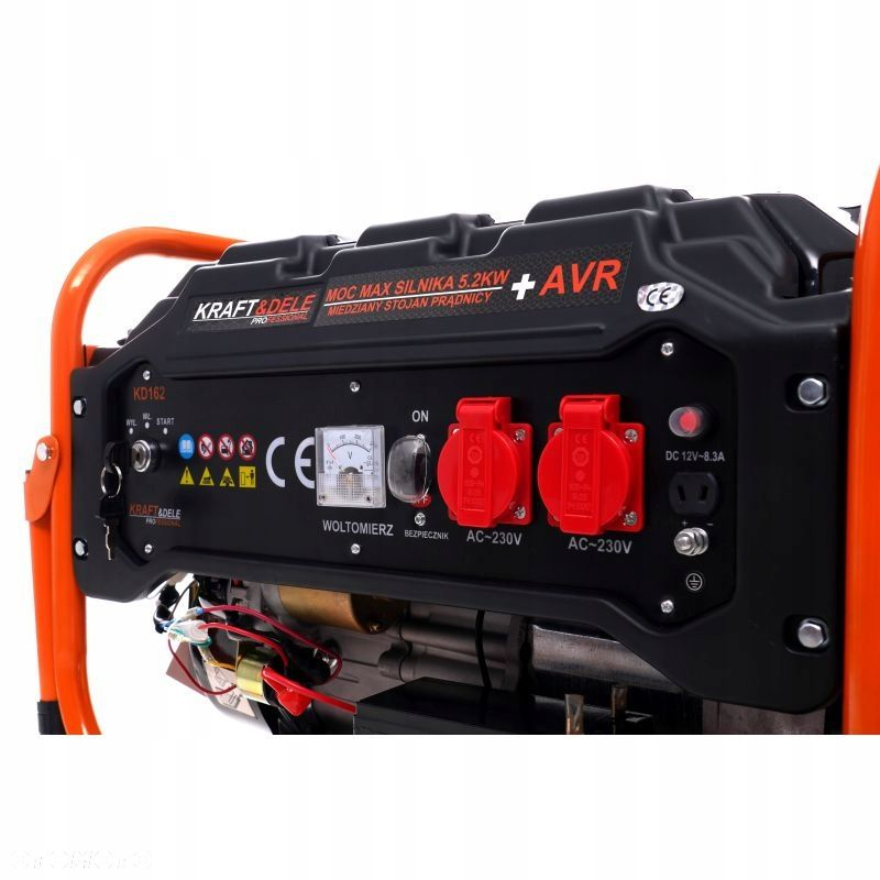 AGREGAT PRĄDOTWÓRCZY GENERATOR 5200W 2x230V AVR MIEDŻ STOJAN E START KD162 - 10