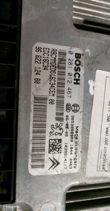 Centralina motor / ECU PEUGEOT 207 (WA_, WC_) - 3