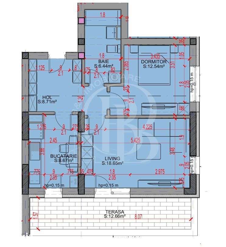 Living area of Apartament 2 bedroom in Strada Ghetu Anghel