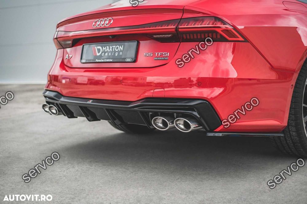 Difuzor bara spate Audi A7 C8 S-Line plus imitatii evacuare Maxton - 7