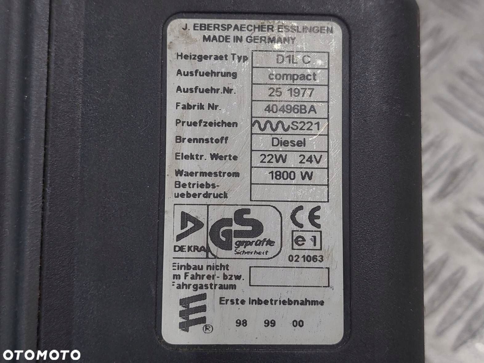 WEBASTO OGRZEWANIE EBERSPAECHER D1L C DAF - 2