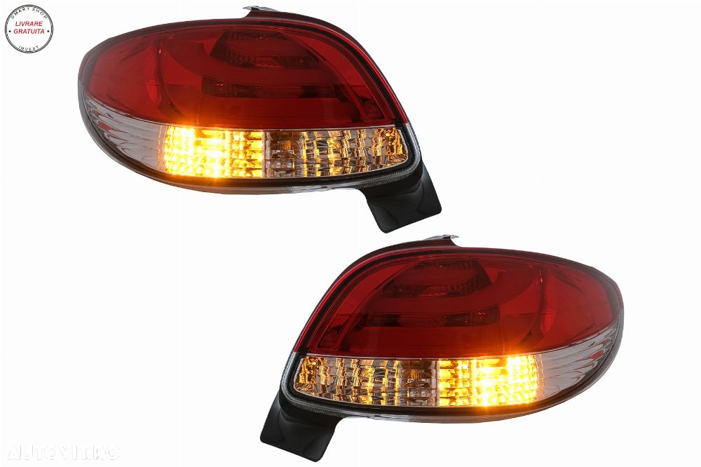 Stopuri Peugeot 206 HatchBack 3/5 usi (1998-2004) Rosu & Alb- livrare gratuita - 5