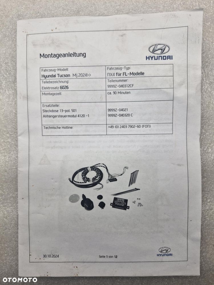 HYUNDAI TUCSON NX IV FL 24-> WIĄZKA ELEKTRYCZNA/MODUŁ HAKA 9999Z-040312CF - 8