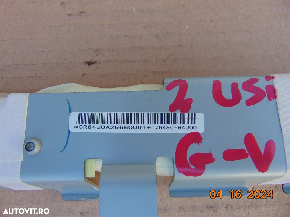 Airbag Cortina Suzuki vitara 3 usi Grand Vitara 2005-2016 airbag lateral stanga dreapta cortine - 6