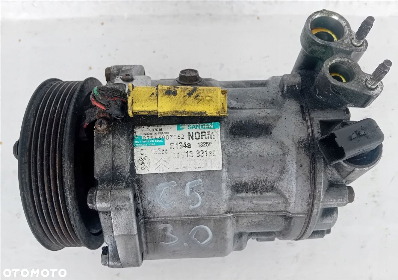SPRĘŻARKA KOMPRESOR KLIMATYZACJI CITROEN C5 III X7 3.0 HDI V6 9671333180 - 1