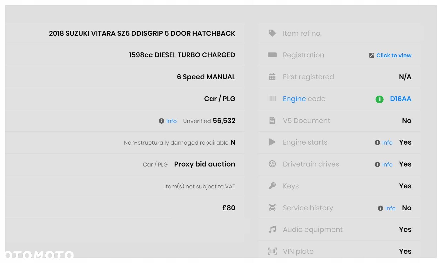 SUZUKI VITARA S- CROSS SILNIK 1.6 DIESEL KOD D16AA 18ROK TYLKO 56532 - 2